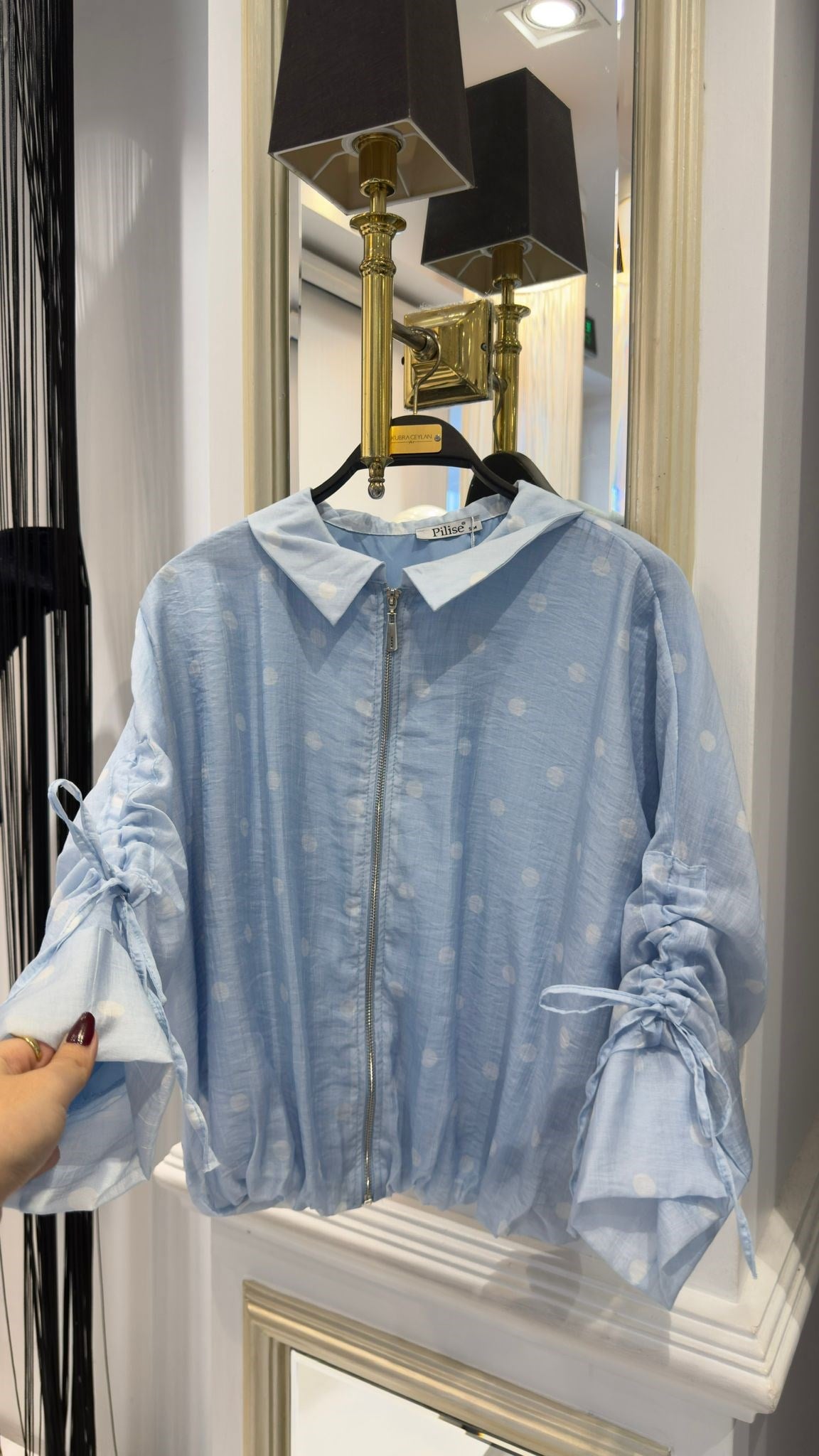 Puantiyeli Bomber Ceket 