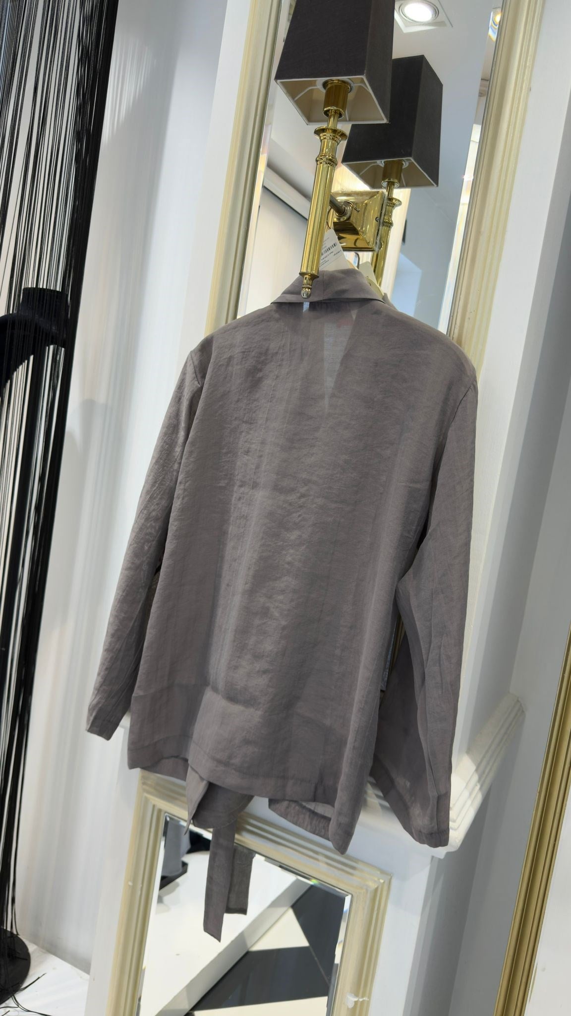 Kuşak Detaylı Keten Kimono
