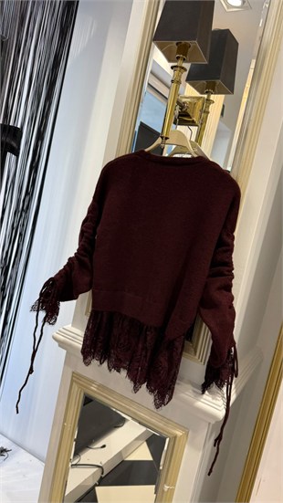Dantelli Crop Hırka
