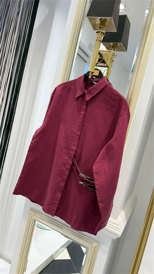 Yanı Çift Kemerli Gömlek