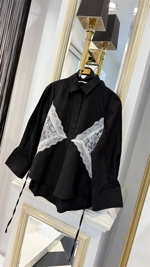 Bel Dantel Detay Gömlek