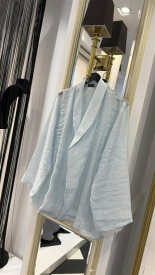 Kuşak Detaylı Keten Kimono