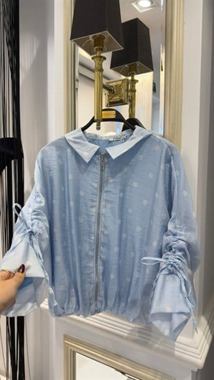 Puantiyeli Bomber Ceket 