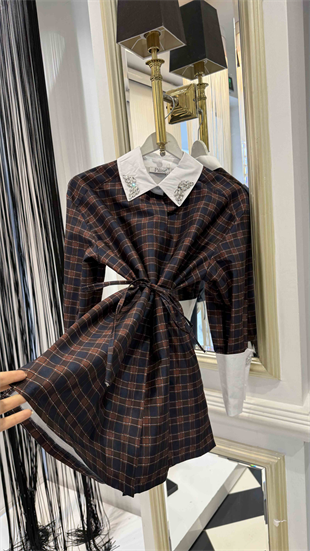 Ekose Taş Detay Gömlek