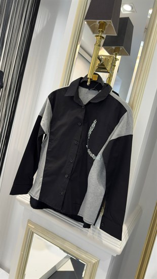  Yaka Taş Detay  Gömlek