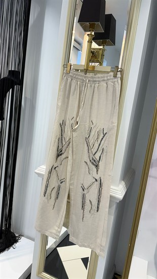 Keten İşlmeli Pantalon