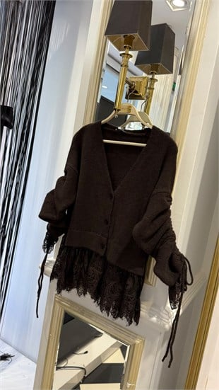 Dantelli Crop Hırka