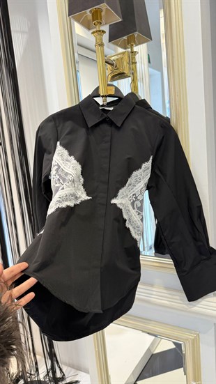 Bel Dantel Detay Gömlek