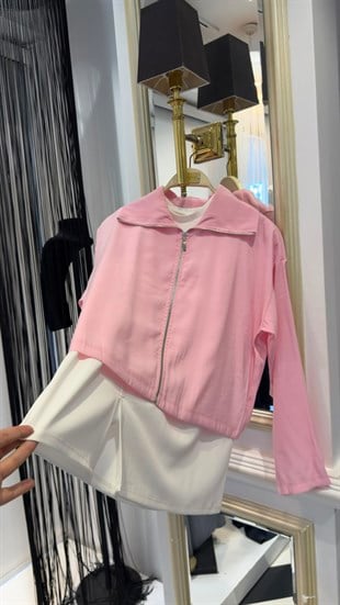 Crop Ceketli Pantalonlu Takım
