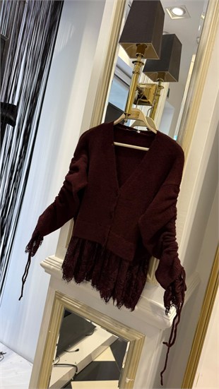 Dantelli Crop Hırka