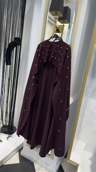 Pelerin Detay Taşlı Elbise