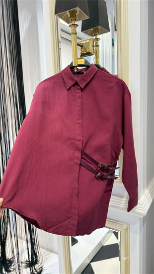 Yanı Çift Kemerli Gömlek