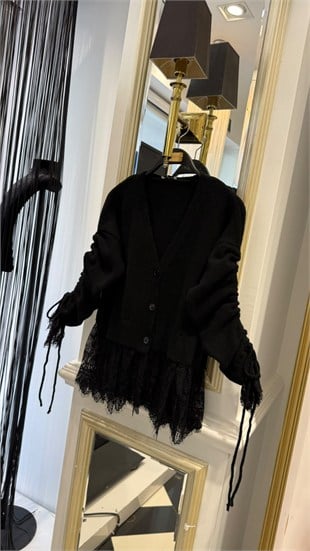 Dantelli Crop Hırka