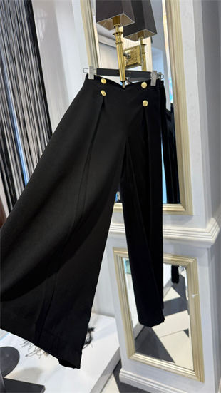 Düğme Detay Palazzo Pantolon