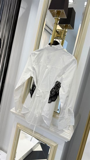 Bel Dantel Detay Gömlek