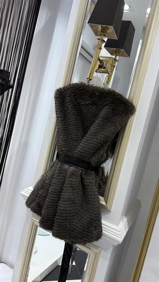 Balık Sırtı Kürk Yelek