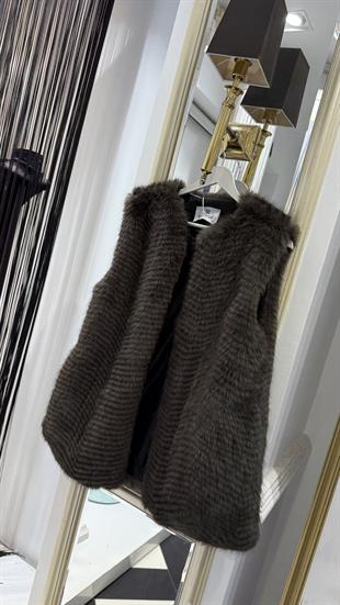 Balık Sırtı Kürk Yelek