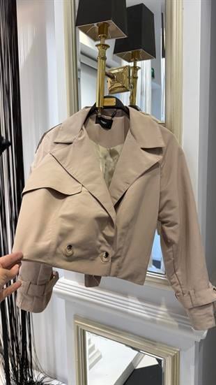 Bel Lastik Kısa Trenç