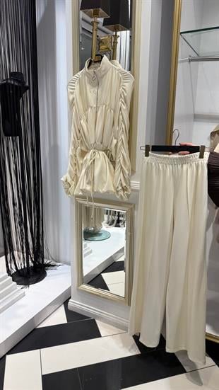 Büzgü Detay Pant Takım