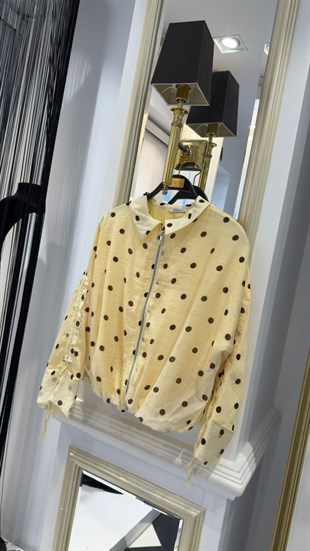 Puantiyeli Bomber Ceket 