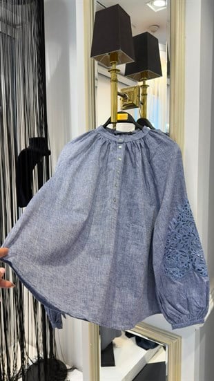 Keten Düğmeli Gömlek