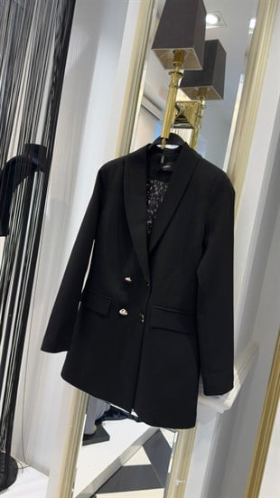 Yaka Astarı Leopar Blazer Ceket