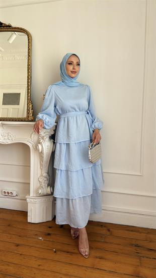 Eteği Katlı Elbise