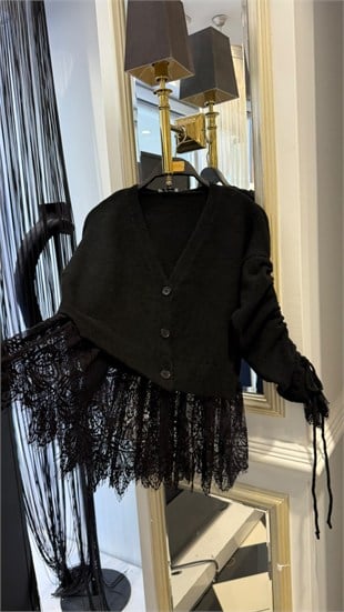 Dantelli Crop Hırka