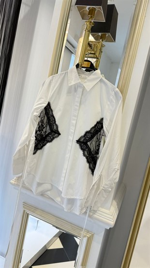 Bel Dantel Detay Gömlek