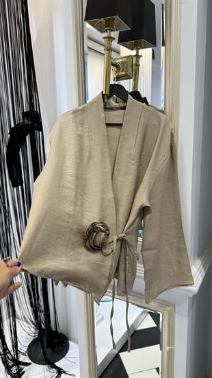 Güllü Bağlamalı Kimono