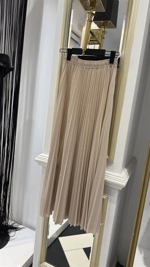 Işıltılı Pileli Etek