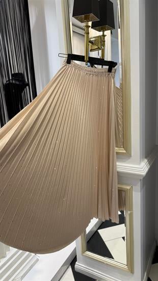 Işıltılı Pileli Etek