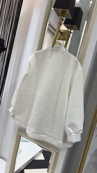 Kabartma Detay Fermuarlı Kap