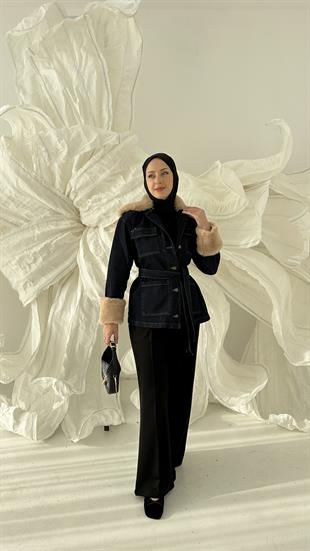 Kol ve Yaka Seyyar Kürk Ceket