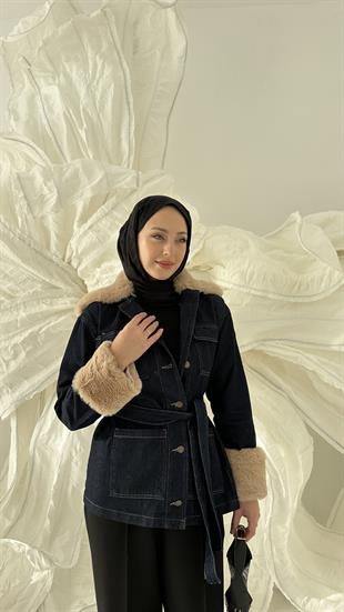 Kol ve Yaka Seyyar Kürk Ceket