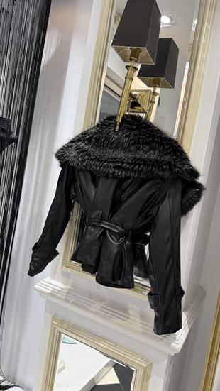 Kürk Yaka Deri Ceket