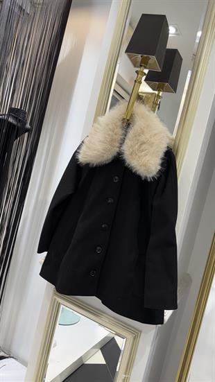 Kürk Yaka Kemerli Ceket