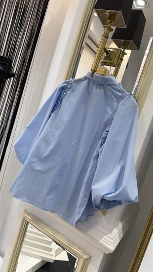 Taşlı Balon Kol Gömlek