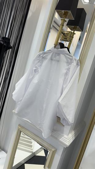 Taşlı Balon Kol Gömlek