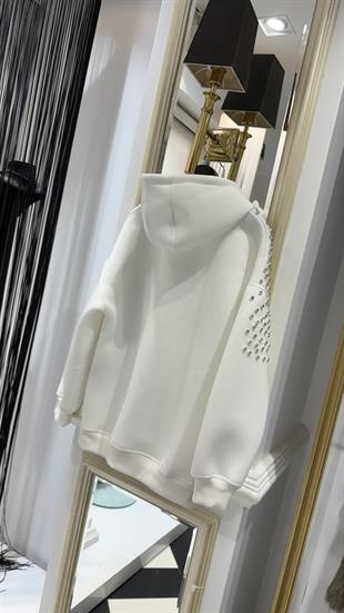 Taşlı Kapüşonlu Sweat
