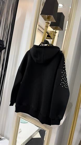 Taşlı Kapüşonlu Sweat