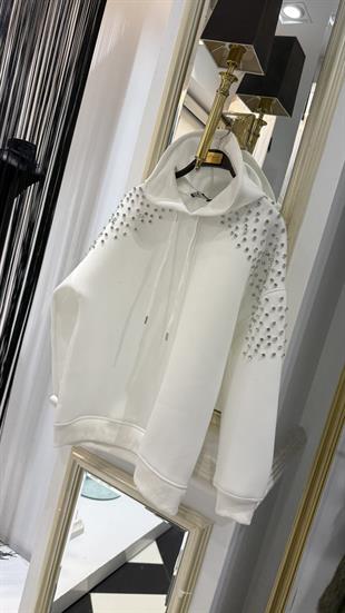 Taşlı Kapüşonlu Sweat