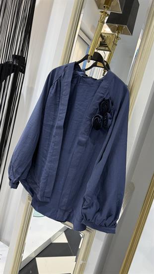 Yaka Gül Detay Kimono