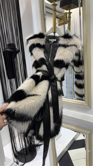 Zebra Desen Kürk Yelek