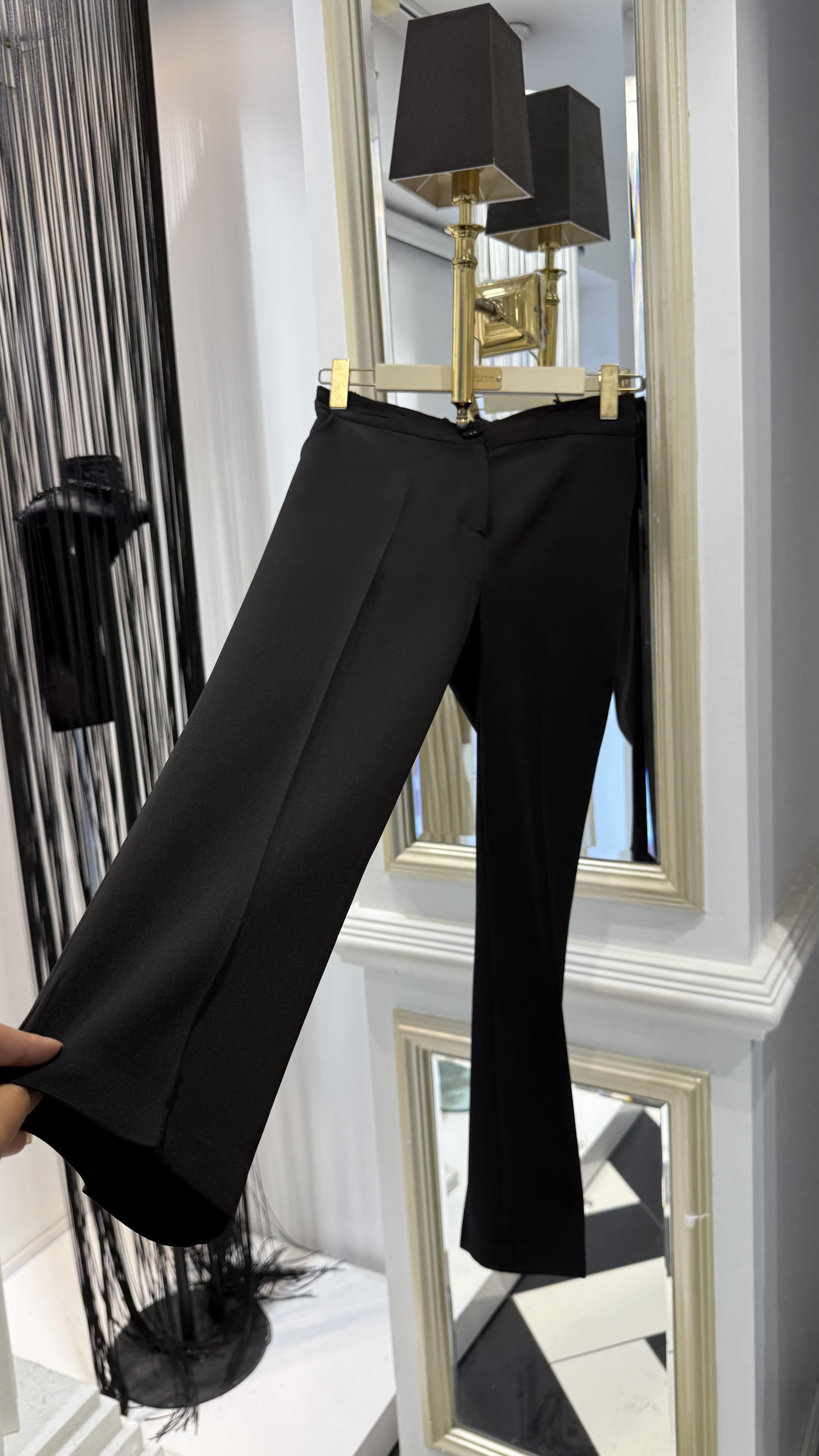 Düğmeli Krep Pantolon