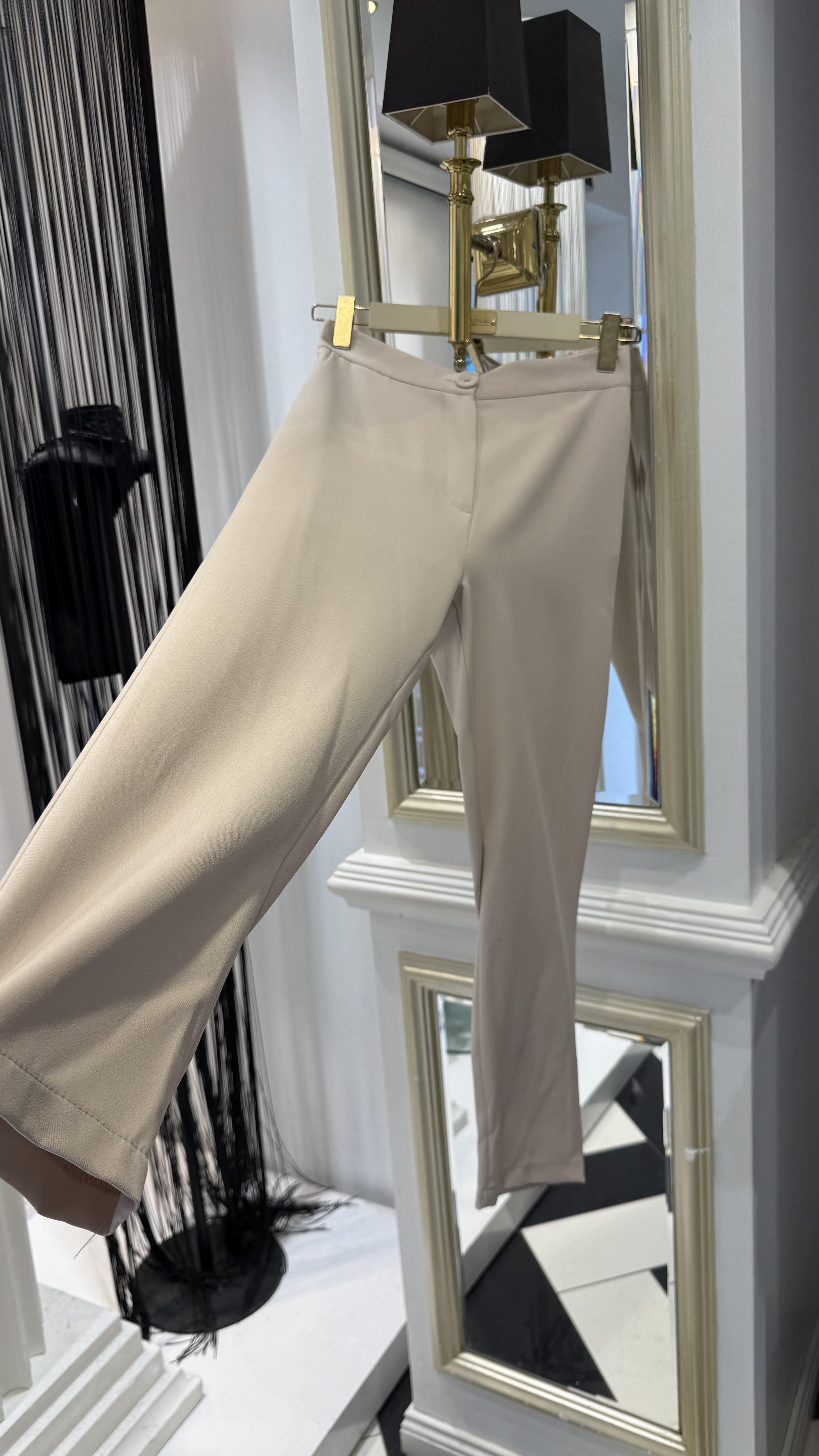 Düğmeli Krep Pantolon