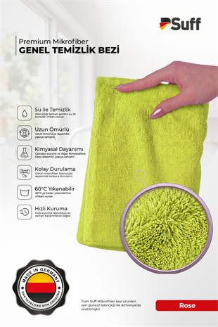 Suff 3lü Premium Mikrofiber Temizlik Bezi Seti 40x40 cm | Cam, Mobilya ve Genel Temizlik