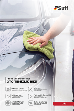 Suff Profesyonel Oto Temizlik 3lü Set Mikrofiber Çizmez İz Bırakmaz Araç İçi ve Dış Yıkama Kurulama Bezi 40x40 cm