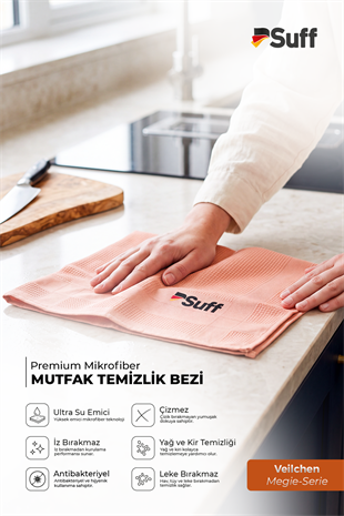 Suff Veilchen Magie Serie 3lü Mikrofiber Bez Seti İz ve Leke Bırakmayan Çok Amaçlı Mutfak Temizlik Bezi 60x40 cm