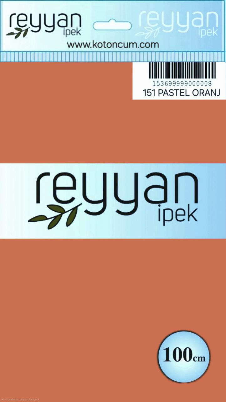 Reyyan İpek Düz yazma PASTEL ORANJ